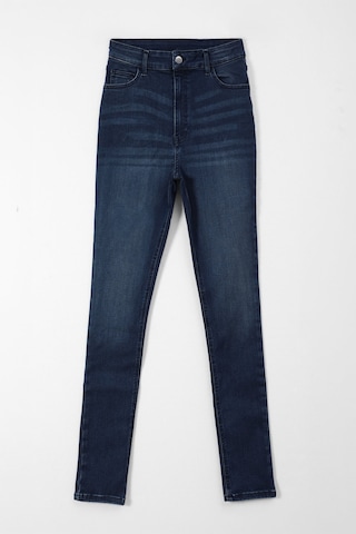 Bluew White Kadın Koyu Mavi Yüksek Bel Slim Fit Likralı Jean Pantolon