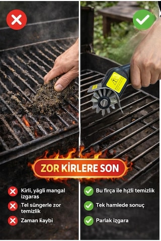 Kraft Hart Mangal Temizleme Fırçası Çelik Tel Izgara Temizleyici Barbekü Grill Fırçası Dayanıklı Saplı