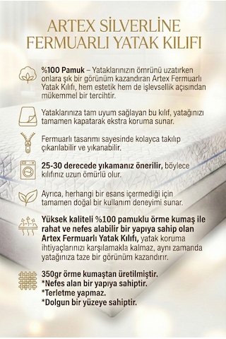 Fermuarlı Yatak Kılıfı 80x180 Koruyucusu %100 Pamuklu Kılıf Özel Üretim Kapitone Tek Kişilik Naturel