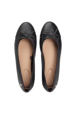 Tommy Hilfiger Kadın Toe Cap Leather Ballerina Shoes - Siyah Triple Black