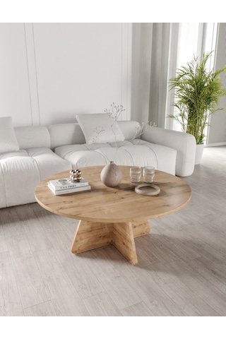 Mush 90cm Orta Sehpa Safir Meşe Desenli - Tamamı Mdf