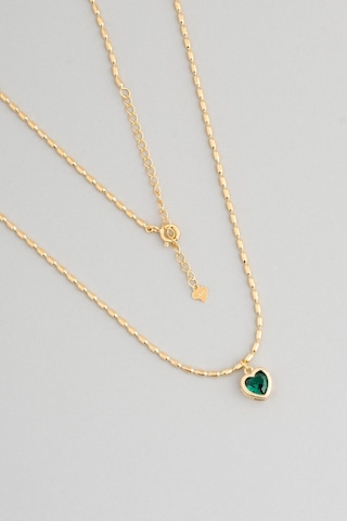 Mistik Kalp 18 Ayar Sarı Altın Kaplama 45 Cm Gümüş Minimal Kolye