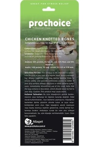 Prochoice Natural Chicken Knotted Bones Tavuk Etli Düğümlü Köpek Ödül Kemiği 7 Parça