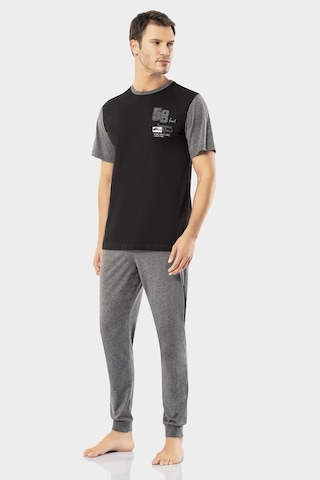 Erdem Siyah Erkek Yazlık Pijama Takımı 2023-04 Siyah