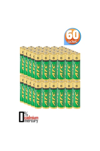 Atc 60lı Aaa Heavy Duty R03 İnce Kalem Pil Kumanda Pili Çinko Karbon Pil Zn-c 1.5v