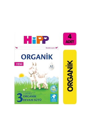 Hipp 3 Organik Keçi Sütü Bazlı Devam Sütü 400 Gr 4'lü Paket