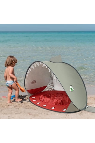 Bebek Havuzlu Plaj Çadırı, 50+ Upf Uv Korumalı Su Geçirmez Çocuk Çadırı Gri Gri