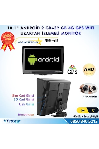 4g Uzaktan İzlemeli 10 İnç Android, 4 Kameralı, Wifi, Gps, Bluetooth 2 Gb + 32 Gb Ve 512 Gb Sd Kart Destekli Set