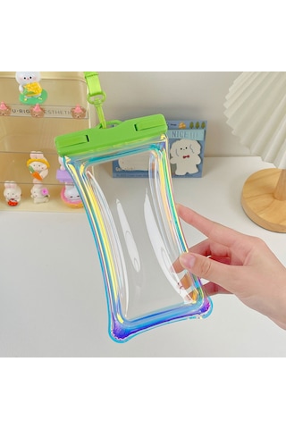 Skycity Yeşil Sarı Tpu Su Geçirmez Telefon Çantası - Yüzme, Dalış, Akşam Yürüyüşü İçin Dayanıklı Ve Şeffaf Koruma Kılıfı Sarı - Yeşil