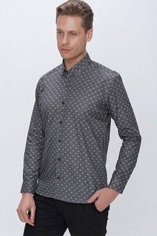 Efor G 1518 Slim Fit Gri Spor Gömlek Gri