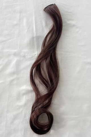 Caş Dekorasyon Yan Çıt Çıt Postiş / Kahverengi Dalgalı / 50cm- 2 Adet