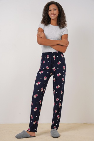 Bigdart 4323 Desenli Kadın Pijama Altı - Lacivert