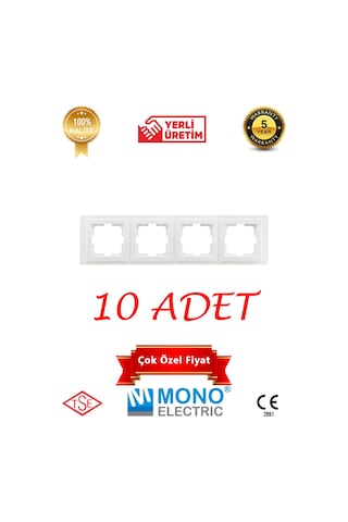 Beyaz Dörtlü Çerçeve 10 Adet Mono Despina