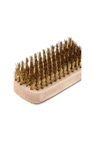 Ahşap Saplı Büyük Süet Temizleme Fırçası Kahverengi