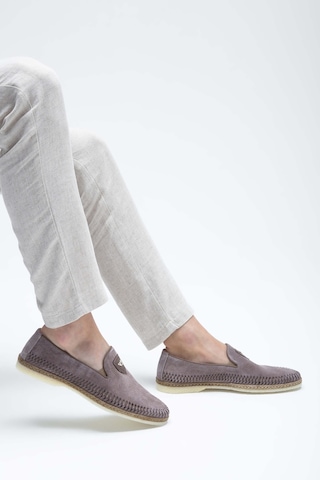 Giampiero Nicola Erkek Hakiki Deri Metalik Loafer Ayakkabı 664 L40269a Erk Ayk Y23 Stone Taş