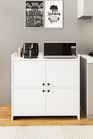 Ae-3060 Forum Beyaz 4 Kapaklı, 4 Raflı, Çok Amaçlı Dolap,ayakkabı