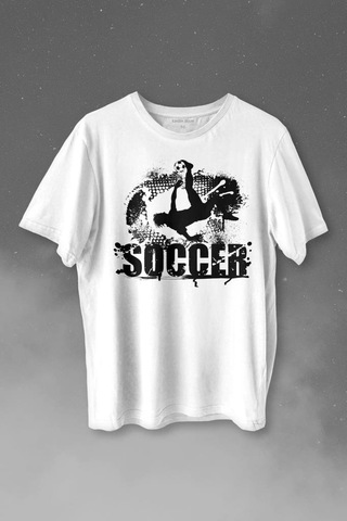 Soccer Röveşata Gol Atan Futbolcu Taktik Baskılı Tişört Unisex T-shirt 001