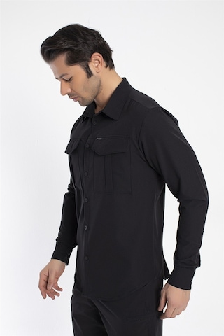 Crozwise Outdoor - Erkek Siyah Spor Gömlek - 7132-10 Siyah