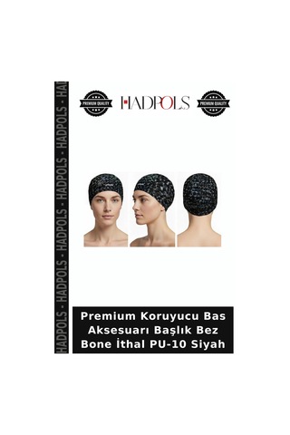 Hadpols Premium Koruyucu Bas Aksesuarı Başlık Bez Bone İthal Pu-10 Siyah