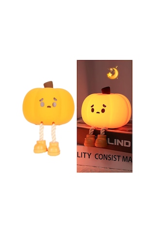 Tcherchi Kabak Gece Lambası, Sevimli Dokunmatik Sensör Lamba Silikon Gece Lambası Sarı