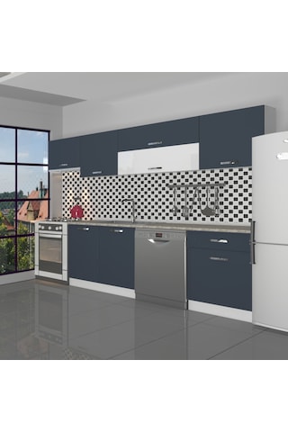 Decoraktiv Elite 280y Mdf Hazır Mutfak Dolabı - Tezgah Dahil - Antrasit