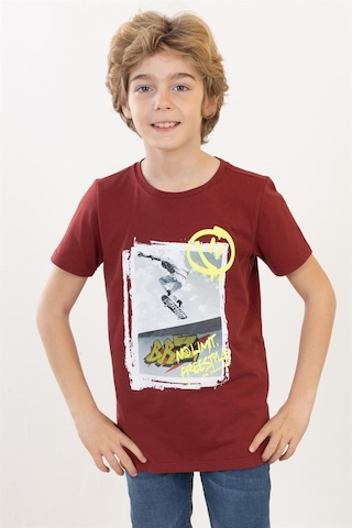 Brz Kıds Brz Kids Erkek Çocuk Baskılı Kısa Kollu T-shirt-bordo Bordo