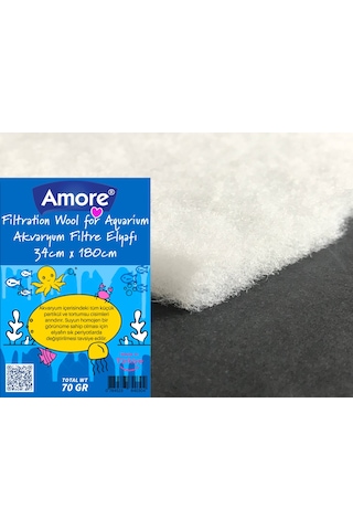 Akvaryum 70gr Silikonsuz Filtre Elyafı 34x180cm Soffice