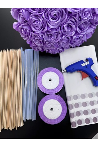 Magazin Dla Rukodel'nic Ip Gavrilov R N İğne Kurmalı Tabanca İle Kendin Yap 5 Adet 27 Gülü Saten Buket Seti 220865837 Violet