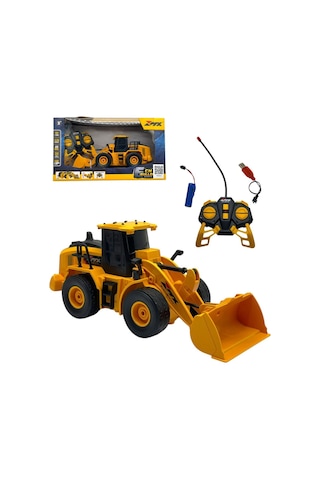 Scowetto Uzaktan Kumandalı 1:24 Ölçek Dozer Full Fonksiyon Kamyon İş Makinası Sarı