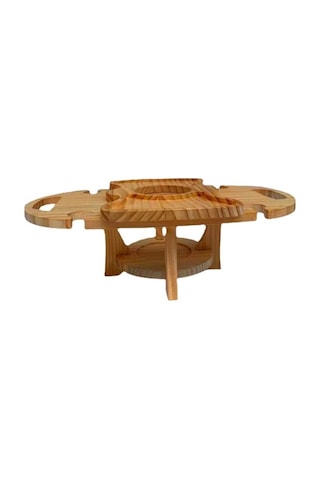 Novahub Açık Piknik Masası Ahşap Katlanabilir Şarap Rafı Ahşap Rengi, Boyut:katlanabilir Masa Boyutu Çok Renkli