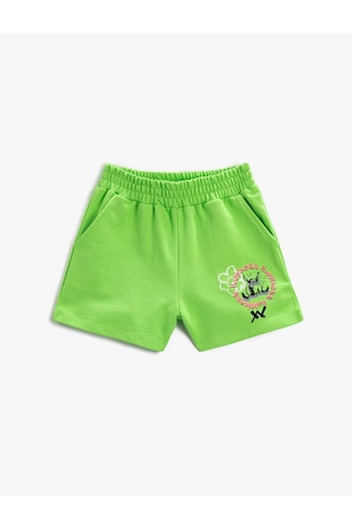 Koton Beli Lastikli Şort Cepli Baskılı Pamuklu Yeşil 2skg40235ak Yeşil