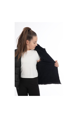 Kız Çocuk Içi Polarlı Kürklü Kapüşonlu Su Geçirmez Rüzgara Dayanıklı Cepli Şişme Kışlık Mont Siyah