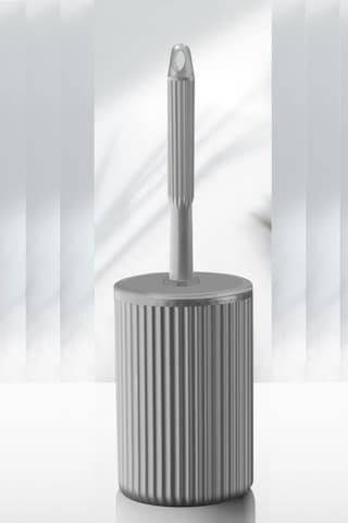 Flora 5 Parça Banyo Seti Çöp Kovası 6 Lt, Wc Fırça, Sıvı Sabunluk, Katı Sabunluk, Diş Fırçalık Gri