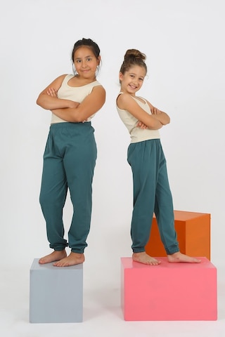 Akbeniz Kız Çocuk Sıfır Kol Ten Rengi Penye Pijama Takım 20433 Bej Melanj