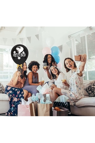 Girl Or Boy Siyah Cinsiyet Belirleme Balonu Kız Bebek 18 Inc