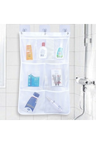 Dancemonkey Cbtx 7 Izgaralar Örgü Duş Askılı Çanta Organizatörü Polyester Banyo Cepleri Çok Renkli
