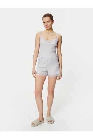 Koton Pijama Üstü İnce Askılı Dantel Detaylı Fitilli Lila 4slk90005mk 4SLK90005MK358 Lila