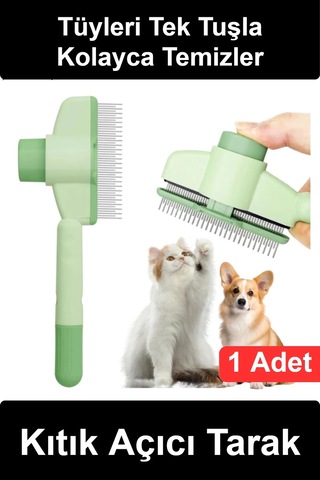 Kıtıkaçıcıtarak Basmalı Otomatik Temizlemeli Kedi Köpek Tüy Toplama Tarağı Evcil Hayvan Bakım Fırça