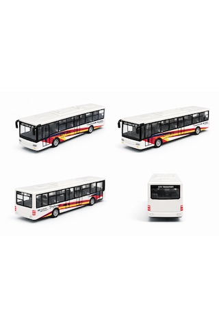 Oyuncak Şehir Otobüsü Çek Bırak Sürtmeli City Bus Modeli Beyaz