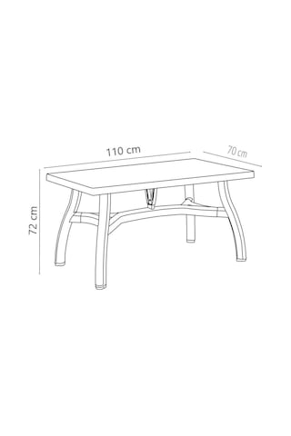 Omnipazar Mt-gf240 Prima Roccia Plastik Dikdörtgen Bahçe Balkon Masa 70x110 Cm Kahverengi