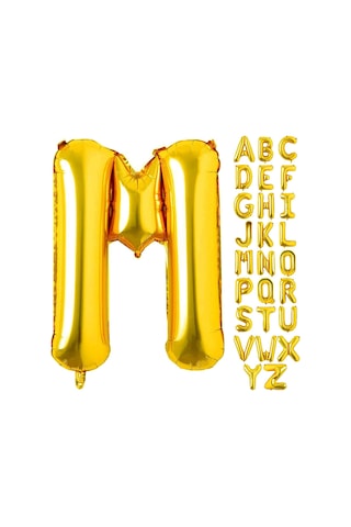 M Harf Gold Folyo Balon16 İnç 36 cm