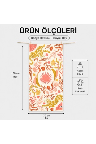 Dock And Bay Banyo Havlusu Waffle L Tiger Palm Çok Renkli