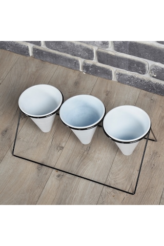 Fullreyon Vıpclass 3 Saksılı Metal Çiçek Standı - Saksılar Dahil - Vsb Diğer