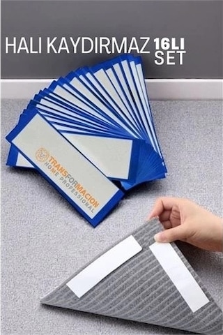 Halı Kaydırmaz - Halı Kilim Yolluk Kayma Önleyici Yapışkan 16 Lı Set Çok Renkli