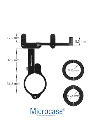 Microcase Pro 2 Alüminyum Ayarlanabilir Motosiklet Bisiklet Scooter Telefon Tutucu - Al5092 Siyah