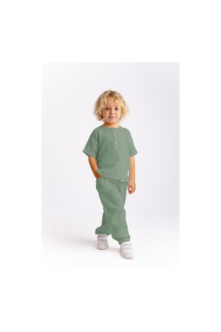 Müslin T-shirt Pantolonlu Takım Çağla Çağla Çağla Yeşili