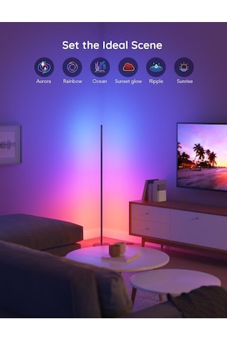 Govee RGBICW H6076312 Basic Akıllı Dikey Aydınlatma Alexa Google Asst. Destekli Siyah