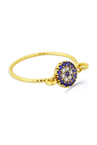Kuyumcudukkani Elişi Nazar Taşlı Yüzük-10314-g-m Gold