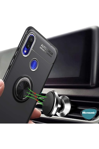 Microsonic Xiaomi Redmi Note 7 Kılıf Kickstand Ring Holder