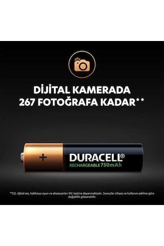 Duracell 750 Mah Şarjlı İnce Pil 2'li - -popvitrin Duracell
